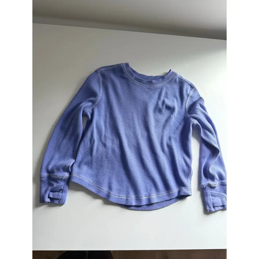 $32 Hanna Andersson Long Sleeve Active Rib Tee - Size 4 - Purple